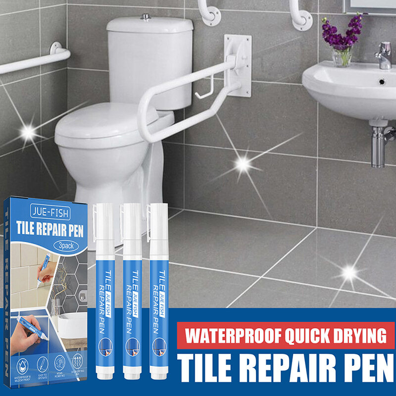 3pcs Tile Waterproof Marcador argamassar Caneta Wall Seam Pen Para Telhas Piso Banheiro Descontaminação Seam Repair Tools