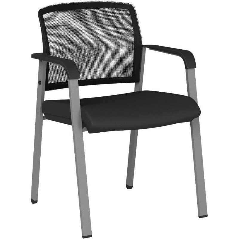 Malha costas empilhando cadeiras do braço com tecido estofado Seat, apoio ergonômico da madeira, escritório, escola, igreja, recepção do convidado
