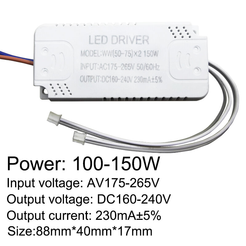 230mA ขับ LED 8-24W 24-40W 40-60W 60-80W 80-120W 100-150W trafo LED แหล่งจ่ายไฟไดรเวอร์กระแสคงที่ LED
