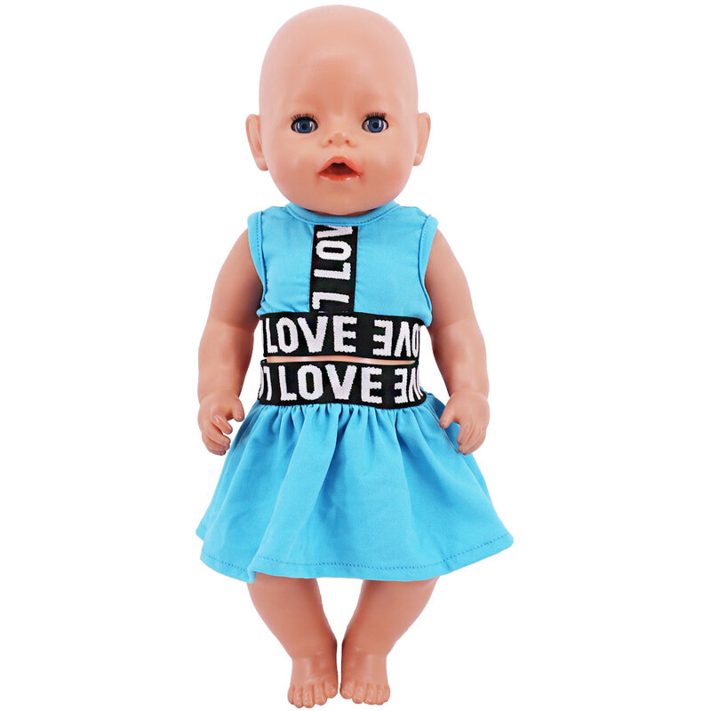 Boneka seri biru yang indah aksesoris pakaian renang Gaun pita kelinci untuk 43Cm boneka lahir kembali 18 inci mainan bayi boneka DIY hadiah anak perempuan