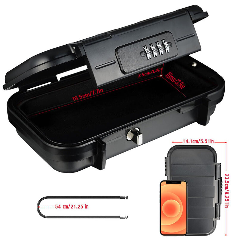 Cassetta di sicurezza portatile cassetta di sicurezza da viaggio cassetta di sicurezza di grande capacità codice cassetta di sicurezza impermeabile con maniglia per cavo rimovibile
