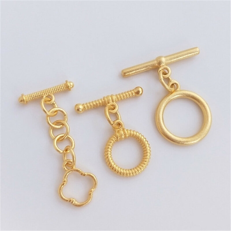 Gold Placer Round OT Buckle Handmade Diy Bracelet Necklace Connected Buckle Jewelry Accessories B867