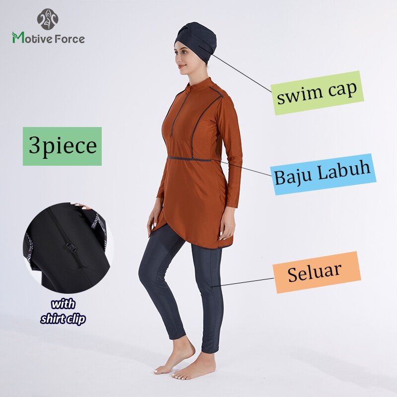 Burkini maillots de bains musulmans maillot bain femme hijab femme musulman Maillot de bain pour femmes musulmanes, Hijab modeste, manches longues, islamique, Cover up, Burkini, pour la plage
