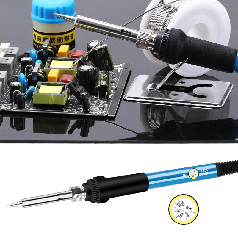전기 납땜 인두 주석 용접 납땜 가열 펜촉 수리 도구, 온도 조절 가능, EU, US, 60W, 220V, 110V