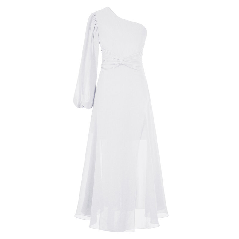 Шифоновое платье на одно плечо с цветочным принтом для девушек и подружек невесты, вечернее платье для первого причастия