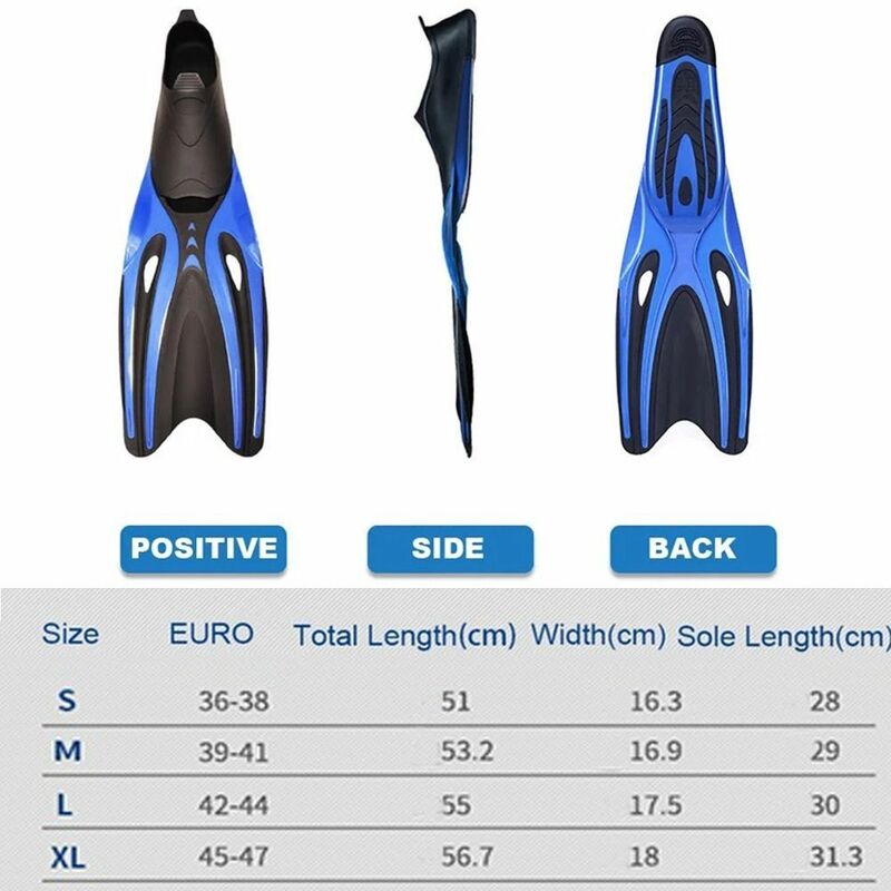 Non-slip Adult Snorkeling Fins Stability Reduce Resistance Foot Swimming Flippers Symmetrical Assembly Line Abrasion Resistance