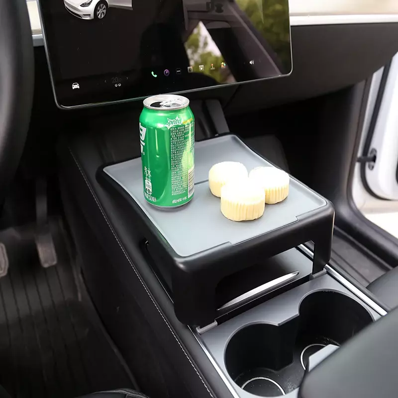 Taca do jadalni dla Tesla Model 3 Y kontrola centralna płyta konsola środkowa napojów Fast Food uchwyt na stół akcesoria samochodowe 2021-2023