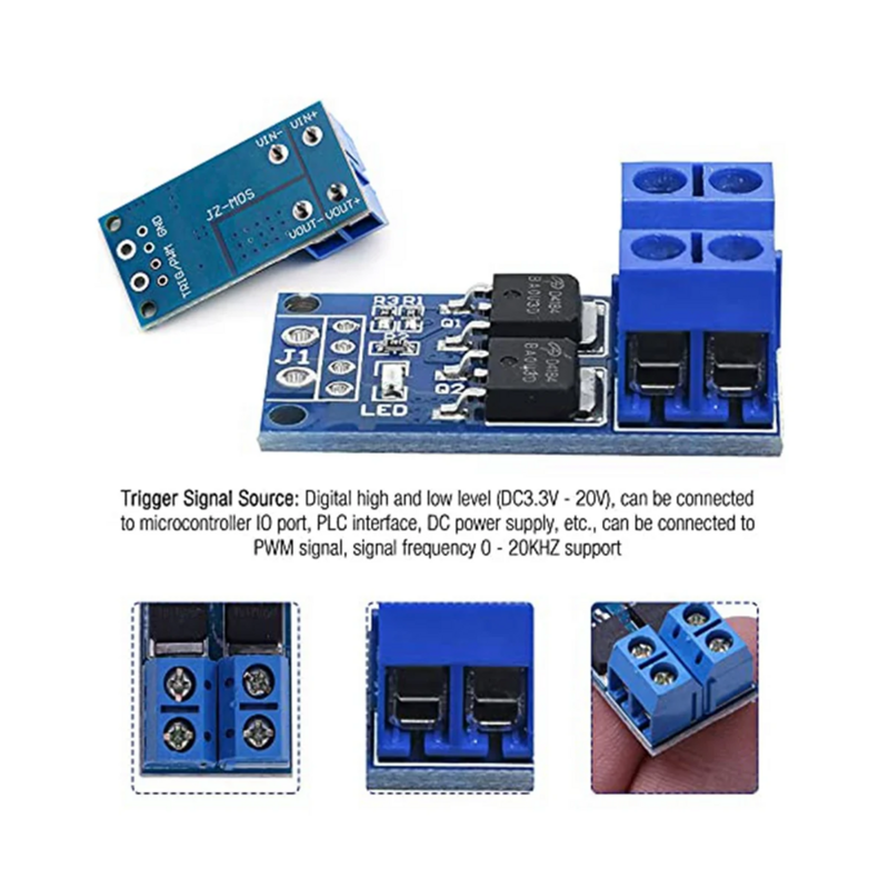 30PCS MOSFET Switch Drive Module DC 5V-36V 15A(Max 30A) 400W Dual High-Power 0-20KHz PWM DC Motor Speed Controller