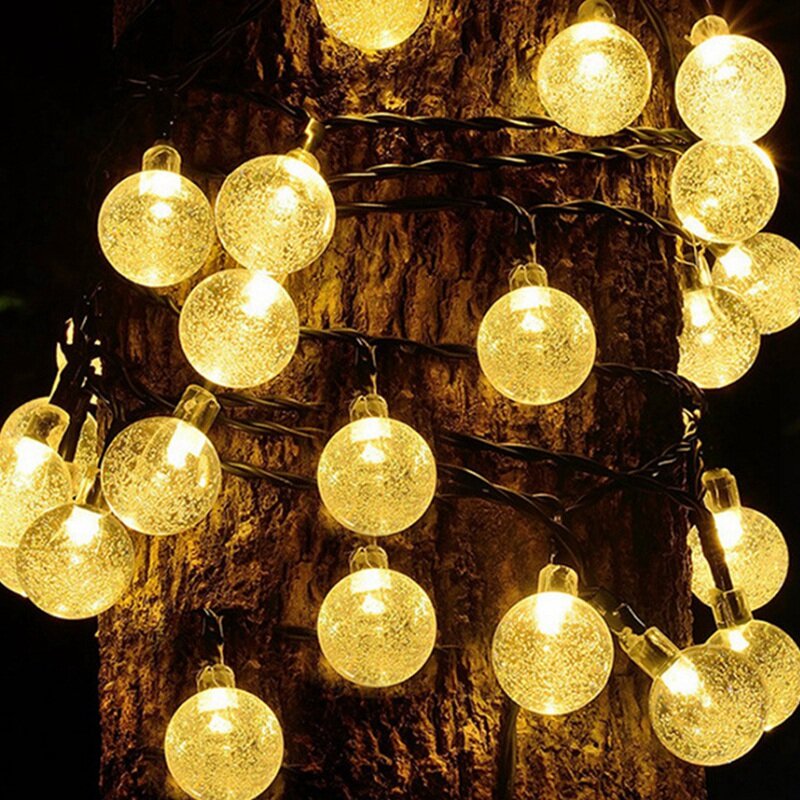 Impermeável LED String Light, luzes solares, ao ar livre, jardim, festa de casamento, decoração lâmpada, guirlanda de Natal