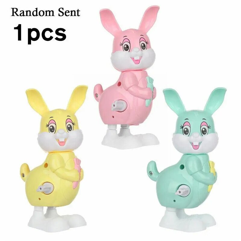 1 szt. Zabawka dla wiosennego królika w kształcie zegarka Mini królik wyciągania skoki do tyłu zabawka króliczek dla dzieci dzieci chłopców edukacyjna D6z9