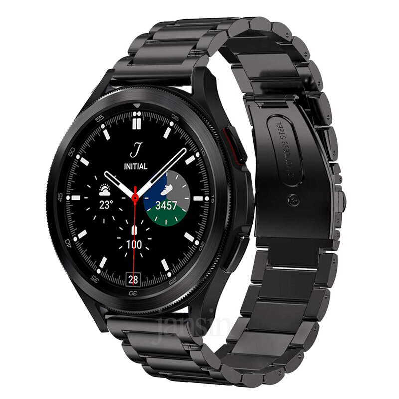 Correia de Metal para Samsung Galaxy Watch, Faixa de Aço Inoxidável, Relógio Clássico 6, 5, 4, 3, 5 Pro, Gear S3, 44mm, 40mm, 45mm, 42mm, 46 milímetros, 43 milímetros, 47 milímetros