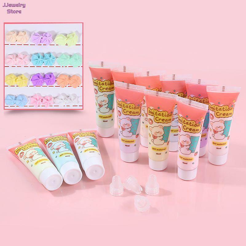 1pcs 15ml/bottle Resin Cream for Phone Case Fake Whipped Clay Glue DIY Craft Soft Clay Decoration Simulation Gel Mobile Shell