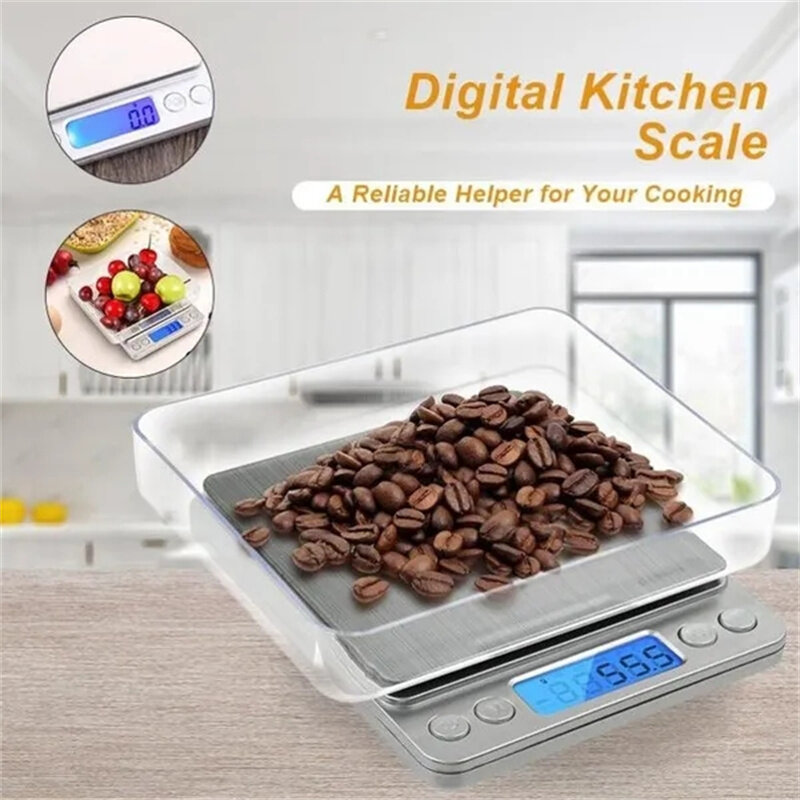Mini Balança de Bolso Digital de Cozinha Balança de Alimentos Escalas de Jóias de Precisão com Display LCD Back-Lit