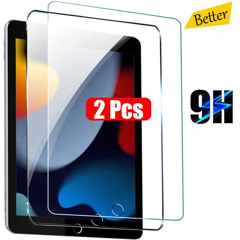 2pcs Clear Tempered Glass For Ipad 9 8 7 6 5 9th Generation 8th 7th 6th Screen Protector For Ipad Pro 11 10.5 9.7 Air 5 4 Mini 6