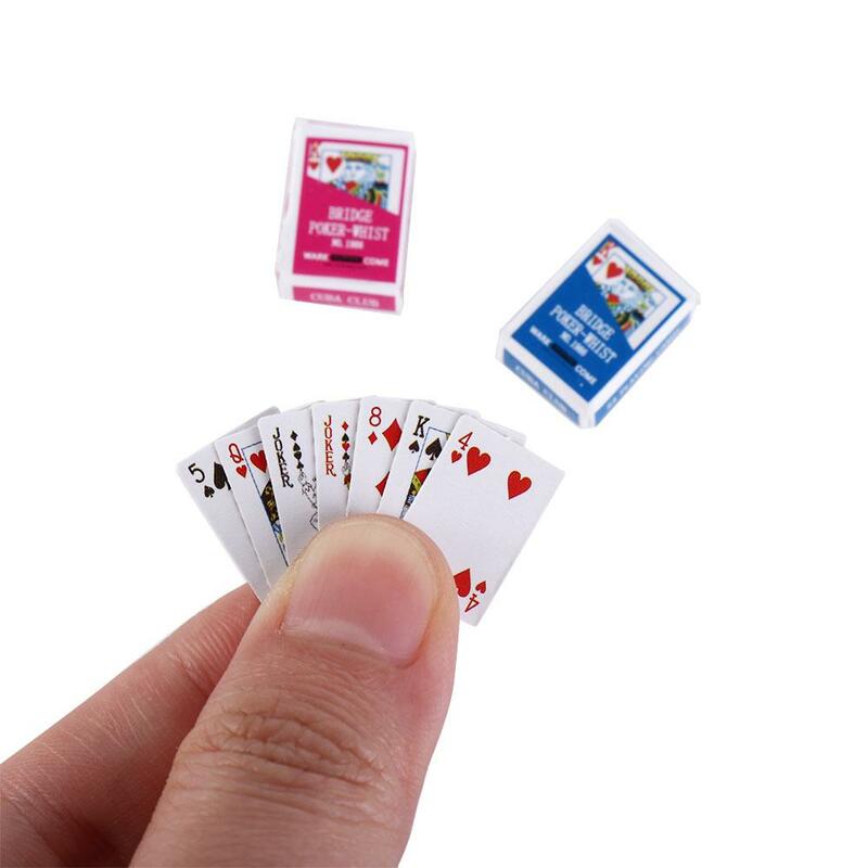 Juegos de cartas en miniatura, decoración del hogar, póker