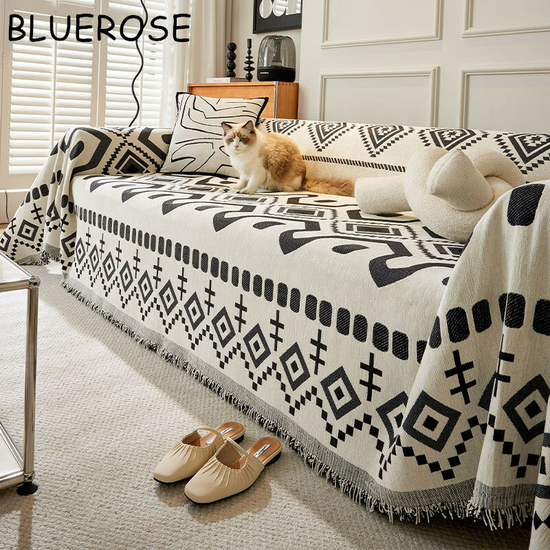 Скандинавский геометрический синельный диван, полное покрытие, тканевое одеяло для дивана, универсальное полотенце для дивана на все сезоны, пылезащитный чехол для дивана, подушки