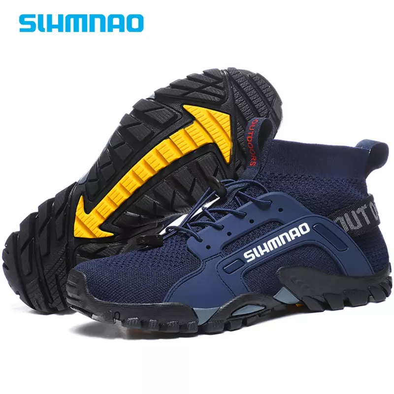Sapatos de pesca antiderrapantes respiráveis para homens, escalada de montanha, calçados esportivos para caminhada e caminhada, tênis de caminhada e ciclismo