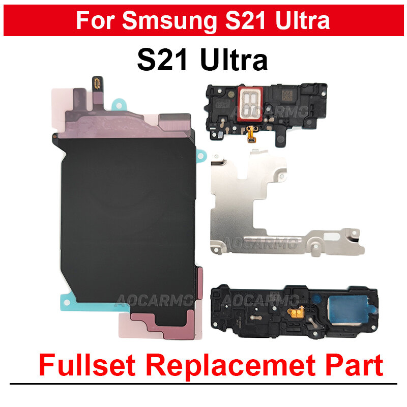 Couvercle de carte mère pour Samsung Galaxy S21 Ultra S21U, feuille fixe en métal, Module de bobine de charge sans fil et haut-parleur SM-G998U