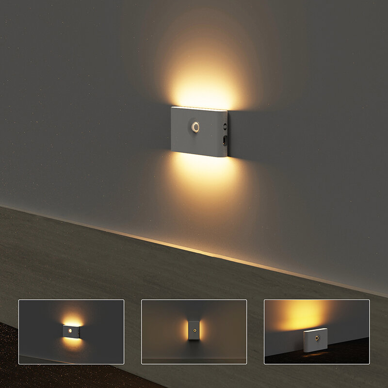 Smart LED Room Decoration Magnetic Extra Long Battery Life Wireless Sensor Light with 3 Working Modes USB Magnetic Sensor Light