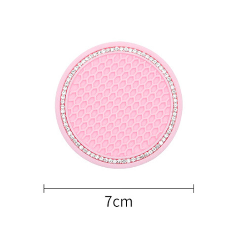 Car Water Cup Pad Holders Non-slip Diamond Rhinestone Rubber Mat for Bottle Holder Coaster Auto Interior Anti-skid Cup Holders