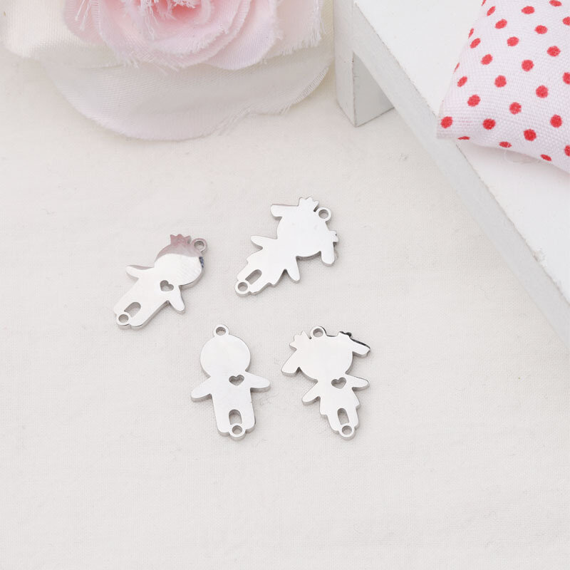 10pcs Charms Lovely Girl and Boy Lover Silver Color Pendant For Fit DIY Handmade Pendants Necklace Jewelry Making Accessorie