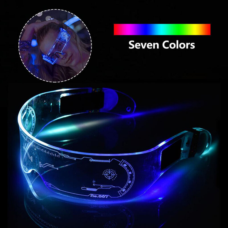 Luminous Colorful LED Light Up Glasses Luz de Neon Brilhante, Cool Flashing, Óculos de festa para boate, DJ, Dance Party Decor