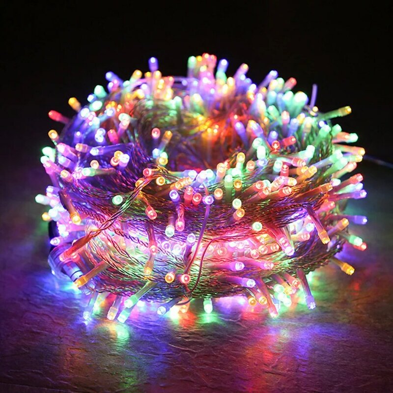 Impermeável LED Fairy Garden Lights, guirlanda ao ar livre, luzes de Natal, festa de casamento, decoração de ano novo, plugue europeu, 10m-100m