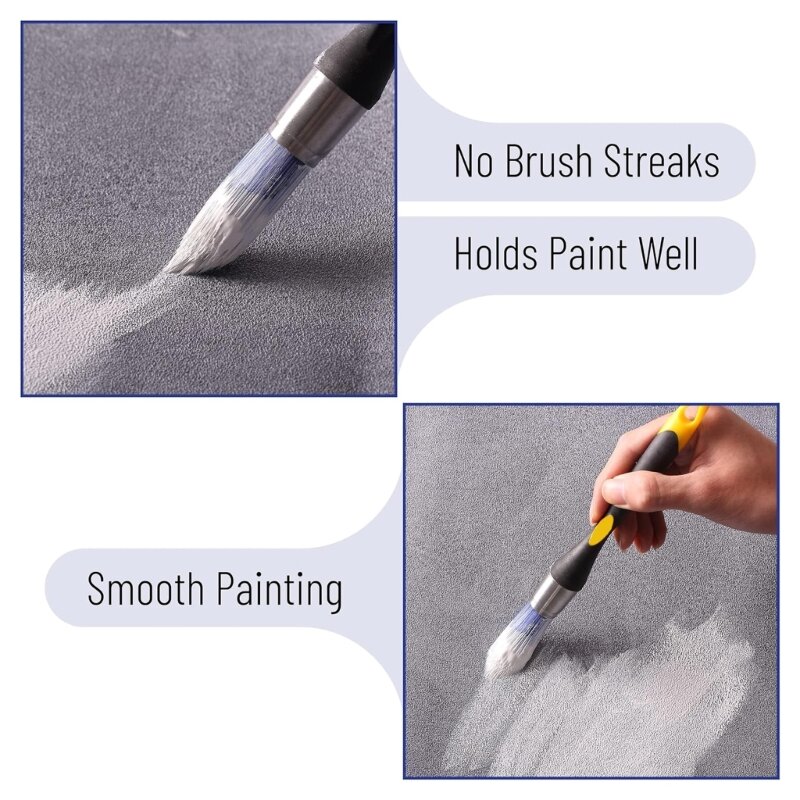 แพ็ค 3 แปรงทาสีขนาดเล็กสำหรับภาพวาด 5/8 "3/4" และ 1" แปรงทาสีใช้งานง่ายสำหรับ Trim Paint DropShipping