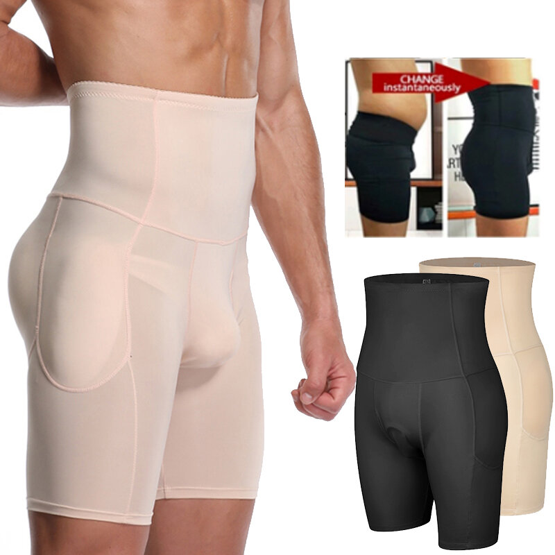 Pantalones cortos de Control de barriga para hombre, moldeador de cuerpo, levantador de glúteos, de cintura alta compresión, entrenador de cintura adelgazante, ropa interior tipo bóxer