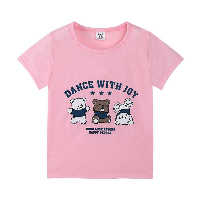 Bebê menino e menina verão t-shirt, roupas infantis, desenhos animados, animais, algodão, tamanho 3, 4, 5 e 6 anos