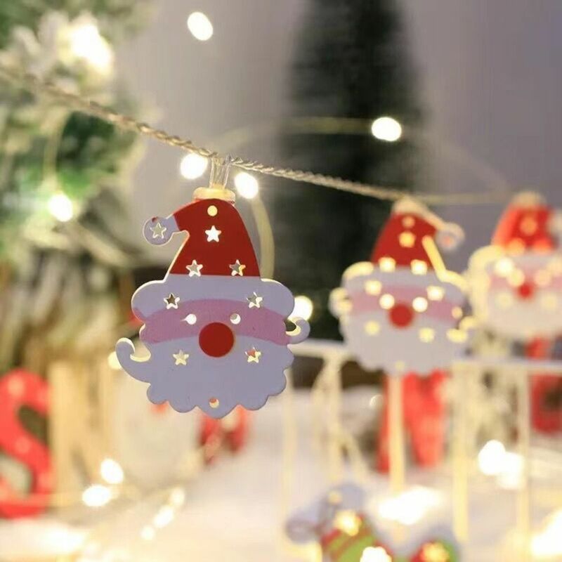 1.65M 10LED Snowflake Christmas Lights Santa Claus Elk Christmas Light String Christmas Ornament Xmas Tree Night Light