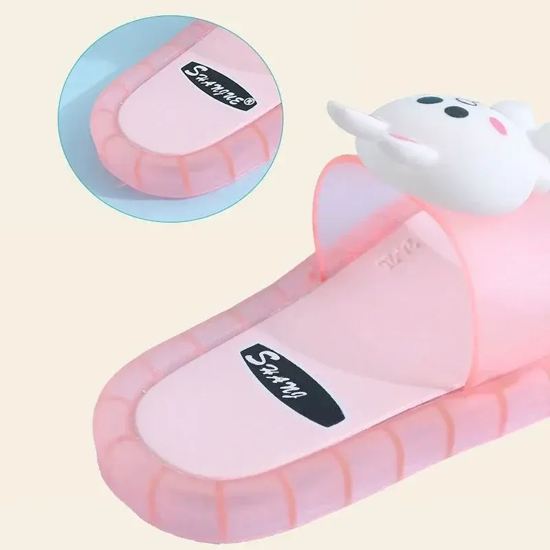 Zapatillas de unicornio LED para niños, sandalias de baño para bebés, zapatos iluminados, 2024