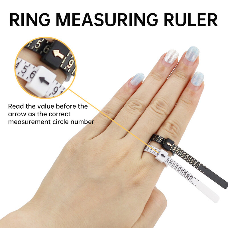 Calibrador de anillo para hombre y mujer, herramienta de medición de dedo, tamaño oficial británico/americano, accesorio de joyería, novedad, Reino Unido/EE. UU.