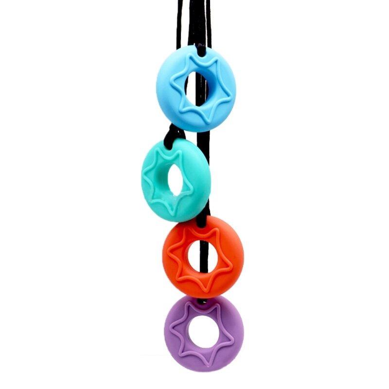 BPA Free Silicone Baby Sensory Teether Necklace for Adults Children Autism ADHD Special Needs Teething Toys Newborn Chewing Teet