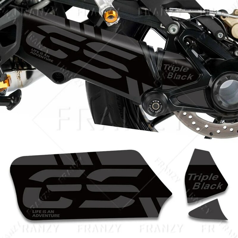 Per BMW R1200 GS/GSA13-18 R1250 GS/Adv19-22 3M moto Swingarm Decal Adventure Triple Black accessori adesivi impermeabili