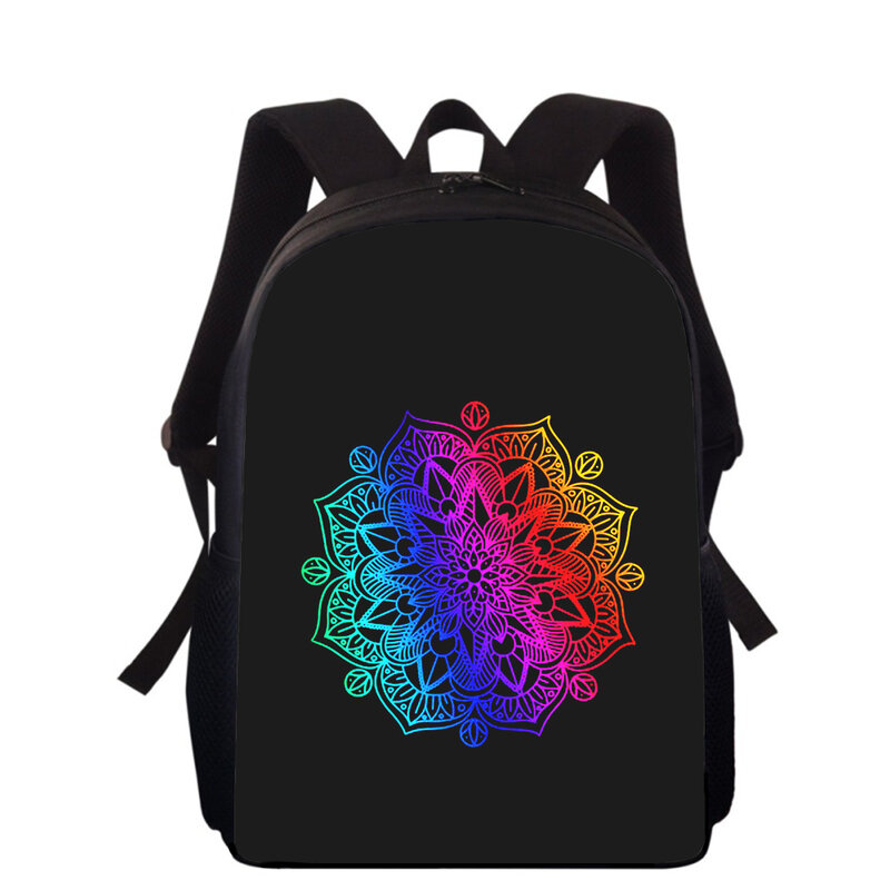 Mandala flower totem art 15” 3D Print Kids Backpack Primary School Bags for Boys Girls Back Pack Students School Book Bags