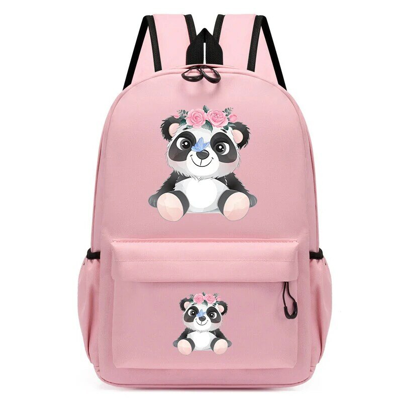 New Animal Backpack Cute Little Panda Watercolor Cartoon Trendy School Bags Girl Bookbag Kawaii Children Travel Fashion Backpack