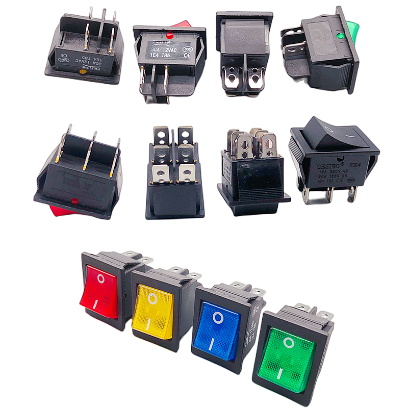 Interruptor de botón de encendido basculante, punto de plata esterlina KCD4, 1 piezas, 30/40A, 250V CA, alta corriente, encendido/apagado, especial para máquina de blindaje