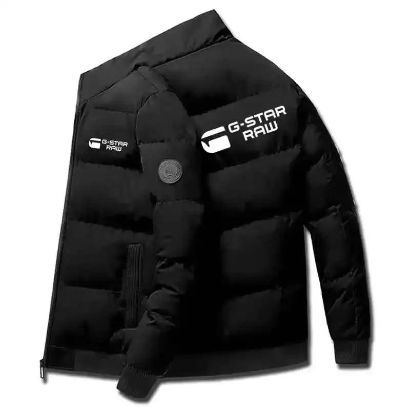 Jaqueta de parka casual masculina com zíper, casacos grossos quentes, casaco masculino de algodão com zíper acolchoado, novo, outwear de inverno, 2022