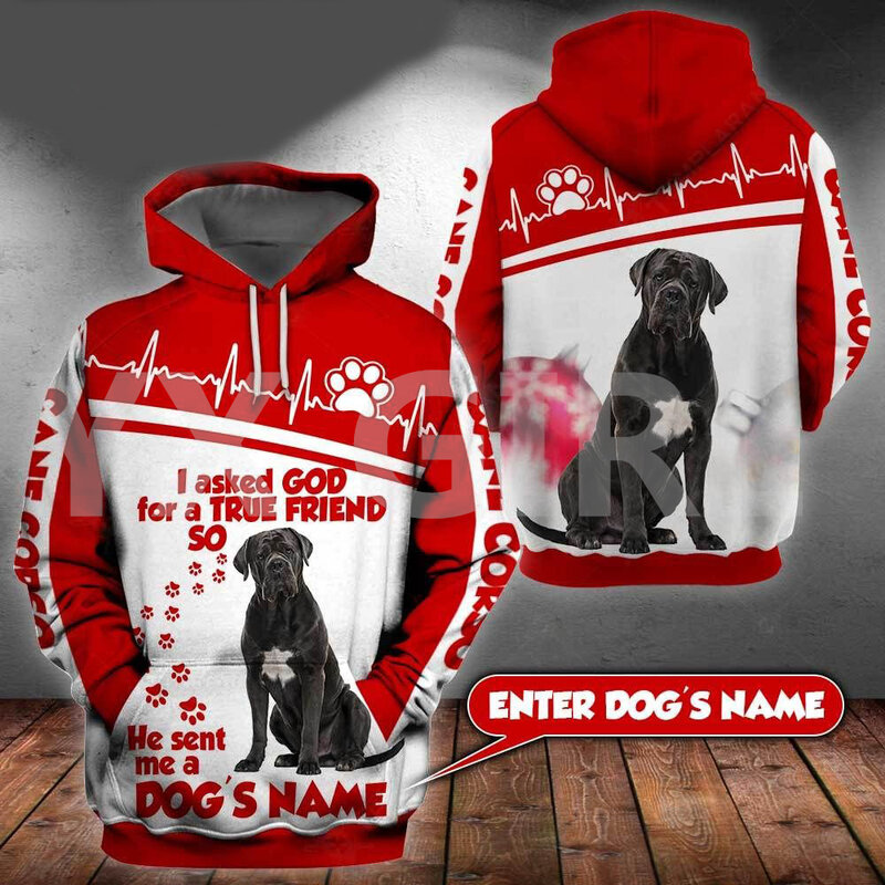 Personalized Name Cane Corso 3D All Over Printed Hoodies Women's For Men Pullovers Street Tracksuit Love Dog Gift