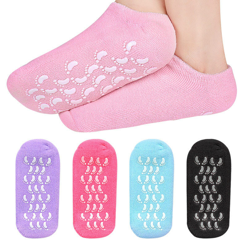 1Pair Foot Care Silicone Socks Reusable Spa Gel Socks & Gloves Moisturizing Whitening Exfoliating Velvet Smooth Beauty Hand