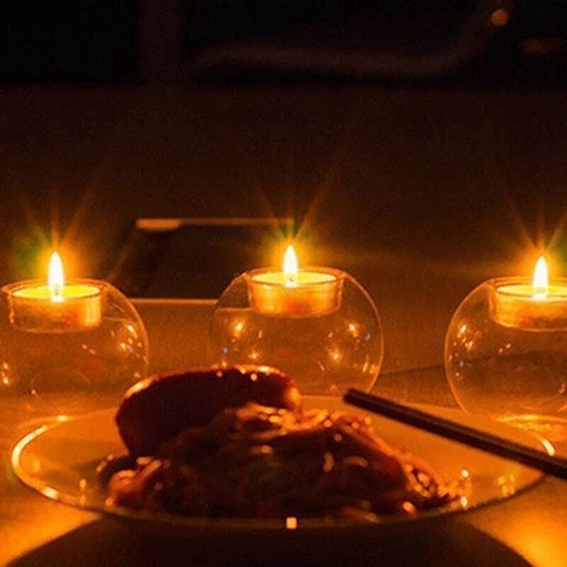 10 pz Tempat Lilin Kaca krial Dekorasi Halloween candeliere vetro trasparente
