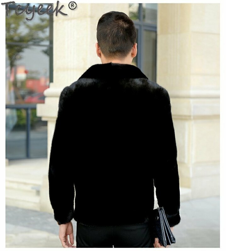 Tcyeek cappotti invernali da uomo di alta qualità cappotto di pelliccia di visone naturale vestiti da uomo moda calda giacca di vera pelliccia maschile Jaqueta Masculina LM