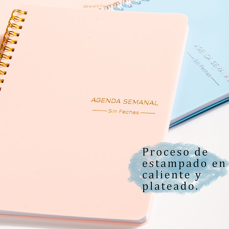 2024 A5 Agenda notatnik organizator pamiętnik terminarz tygodniowy celów planuje hiszpańskie zeszyty dzienników dla biura papeterii szkolnej