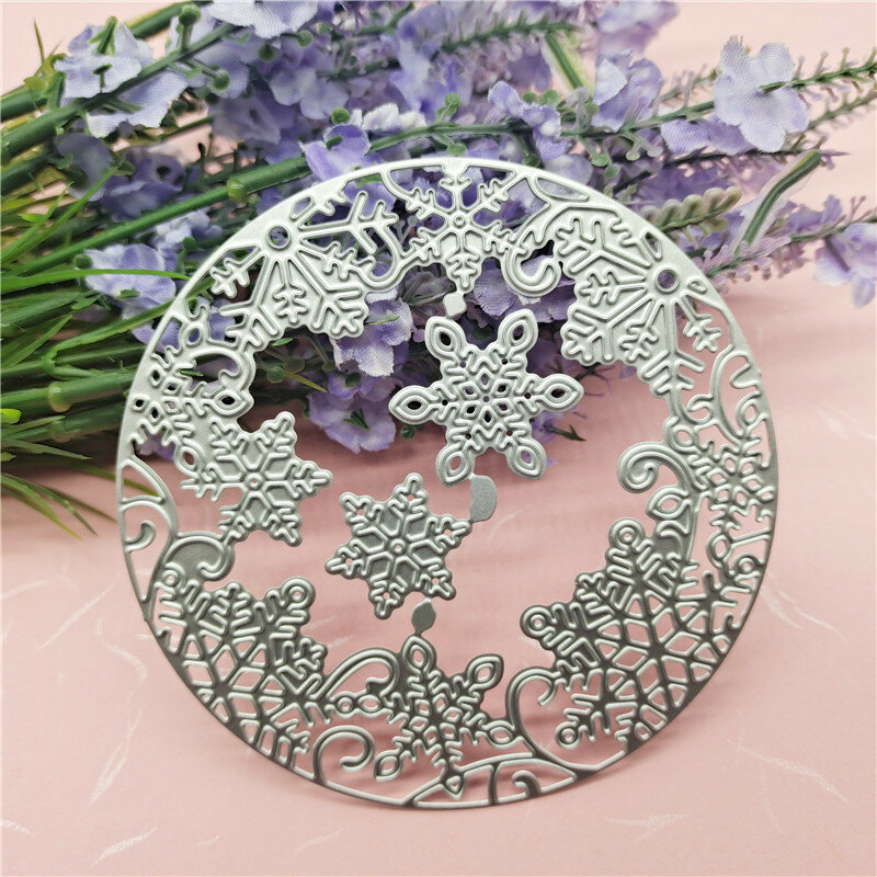 Christmas Round Lace Snowflake Metal Cutting Dies for DIY Scrapbooking and Card Making Decor Embossing Craft Die Cut