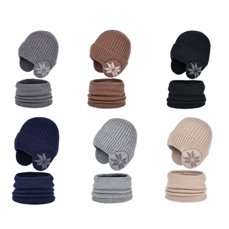 Zimowe czapki + szaliki dla dzieci Wiatroszczelna, gruba wewnętrzna pluszowa czapka traperska