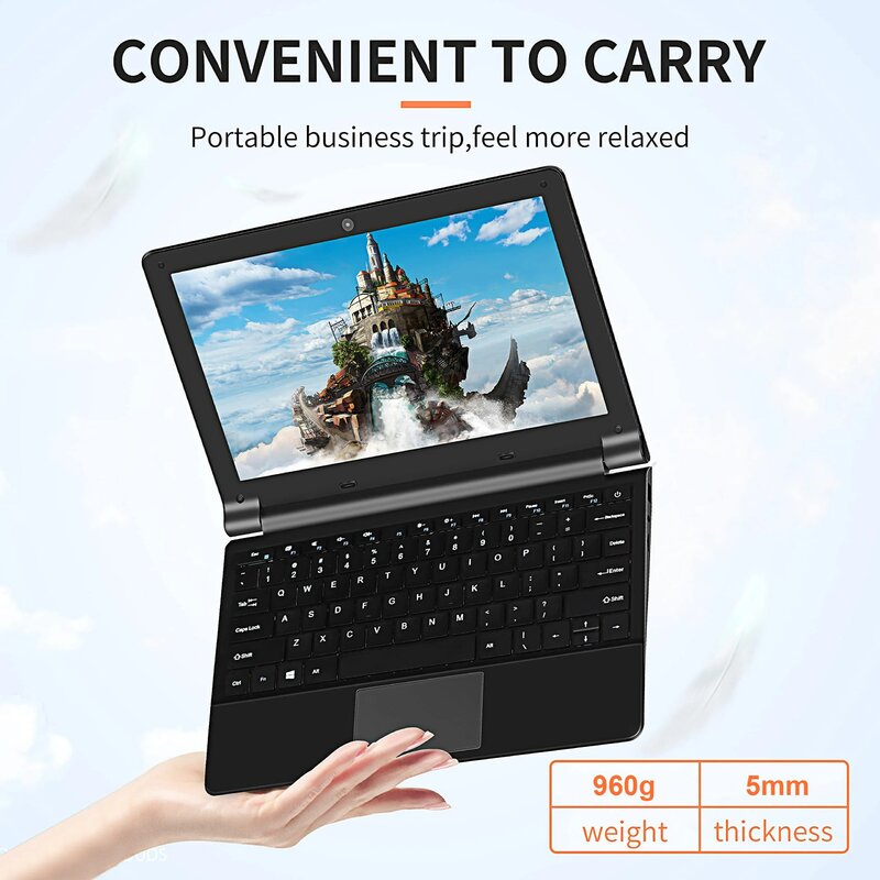 TOPOSH 11.6 pollici Laptop ultrasottile Lightweigh processore Intel J4105 12GB 1TB SSD Office Entertainment Notebook Computer portatile