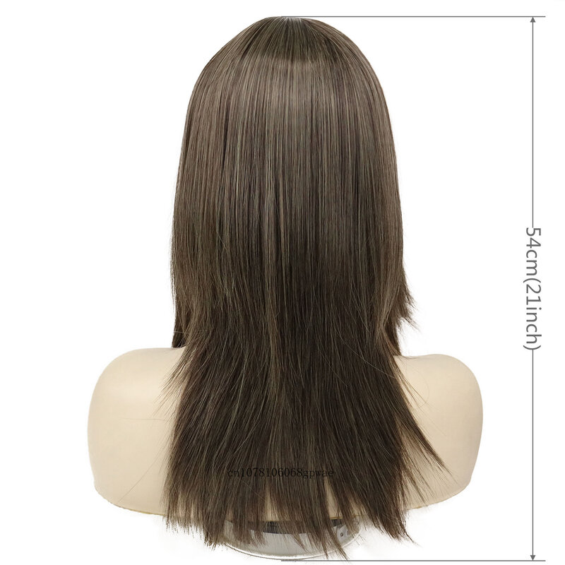 Классические коричневые прямые синтетические парики для женщин, длинный модный Женский Повседневный парик с челкой, регулируемый размер шапочки