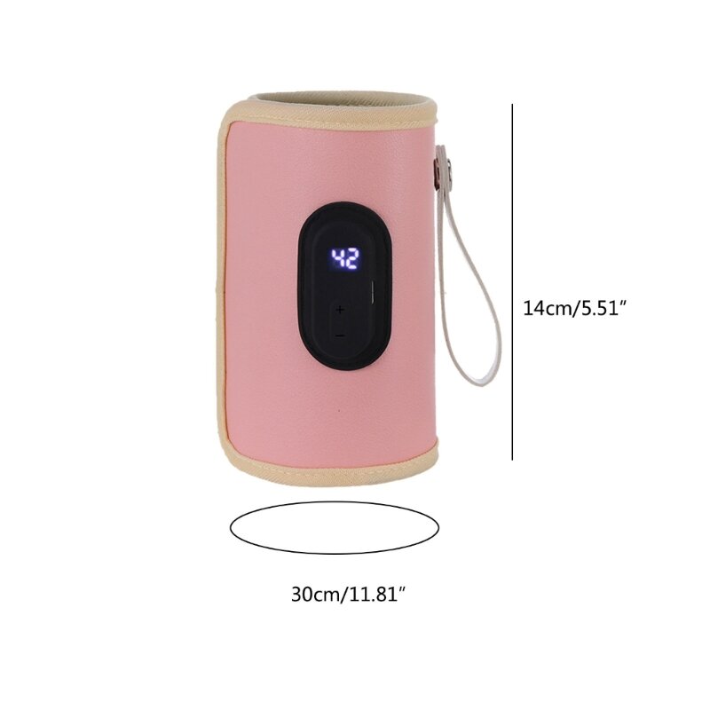 Calentador biberones para lactancia, funda calefactora con carga USB, calentador leche con aislamiento ajustable 20
