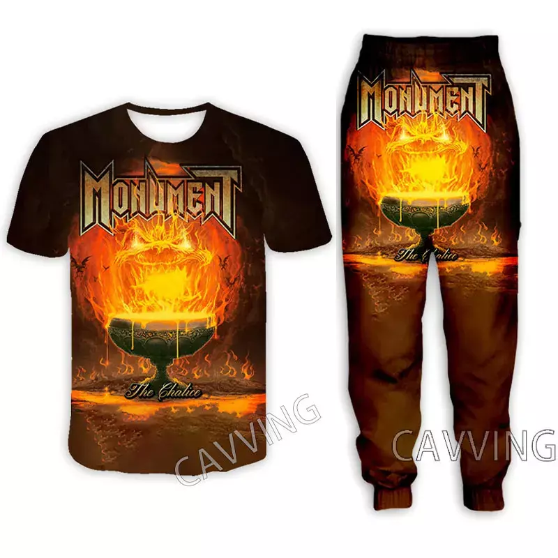 Traje de banda de Rock para hombre y mujer, camiseta informal con estampado 3D, pantalones de Jogging, conjunto de ropa